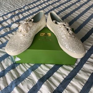 New Kate Spade Keds in Cream Glitter